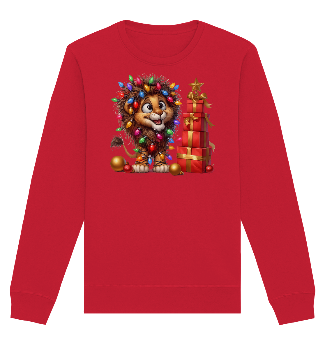 Ugly Christmas Weihnachten Crazy Löwe - Organic Basic Unisex Sweatshirt