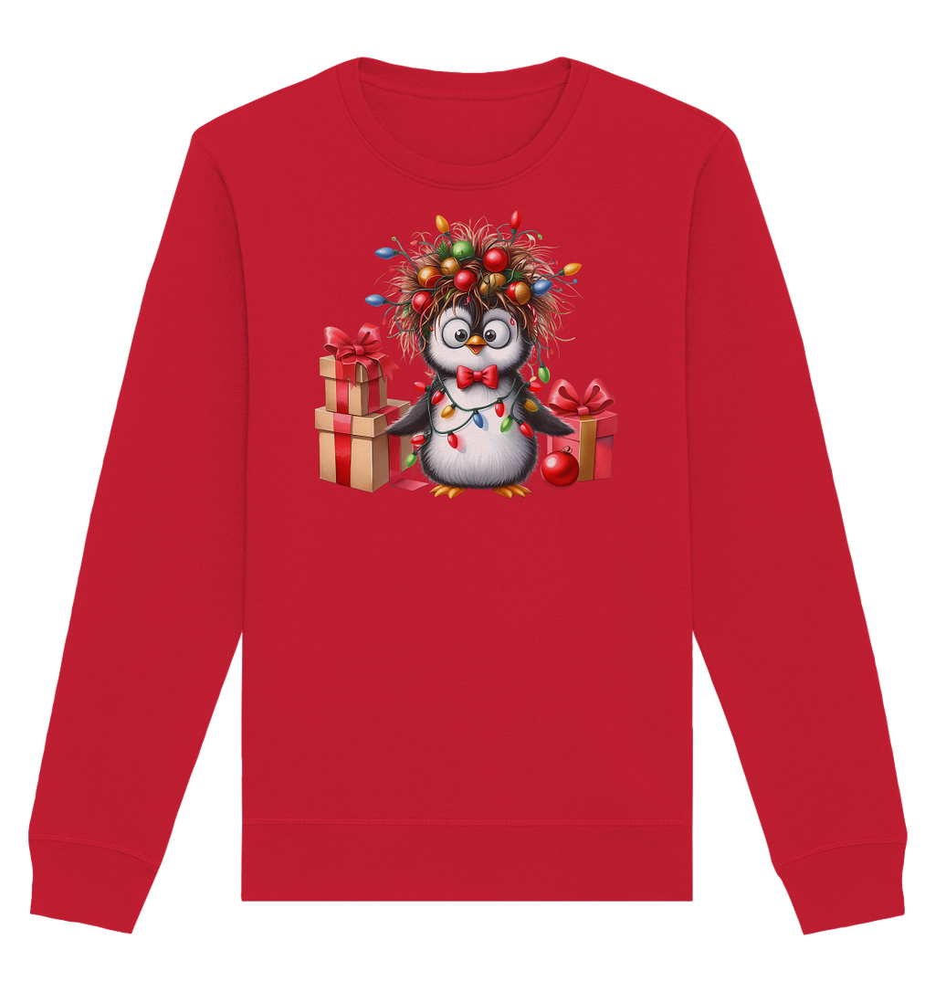 Ugly Christmas Weihnachten Crazy Pinguin - Organic Basic Unisex Sweatshirt