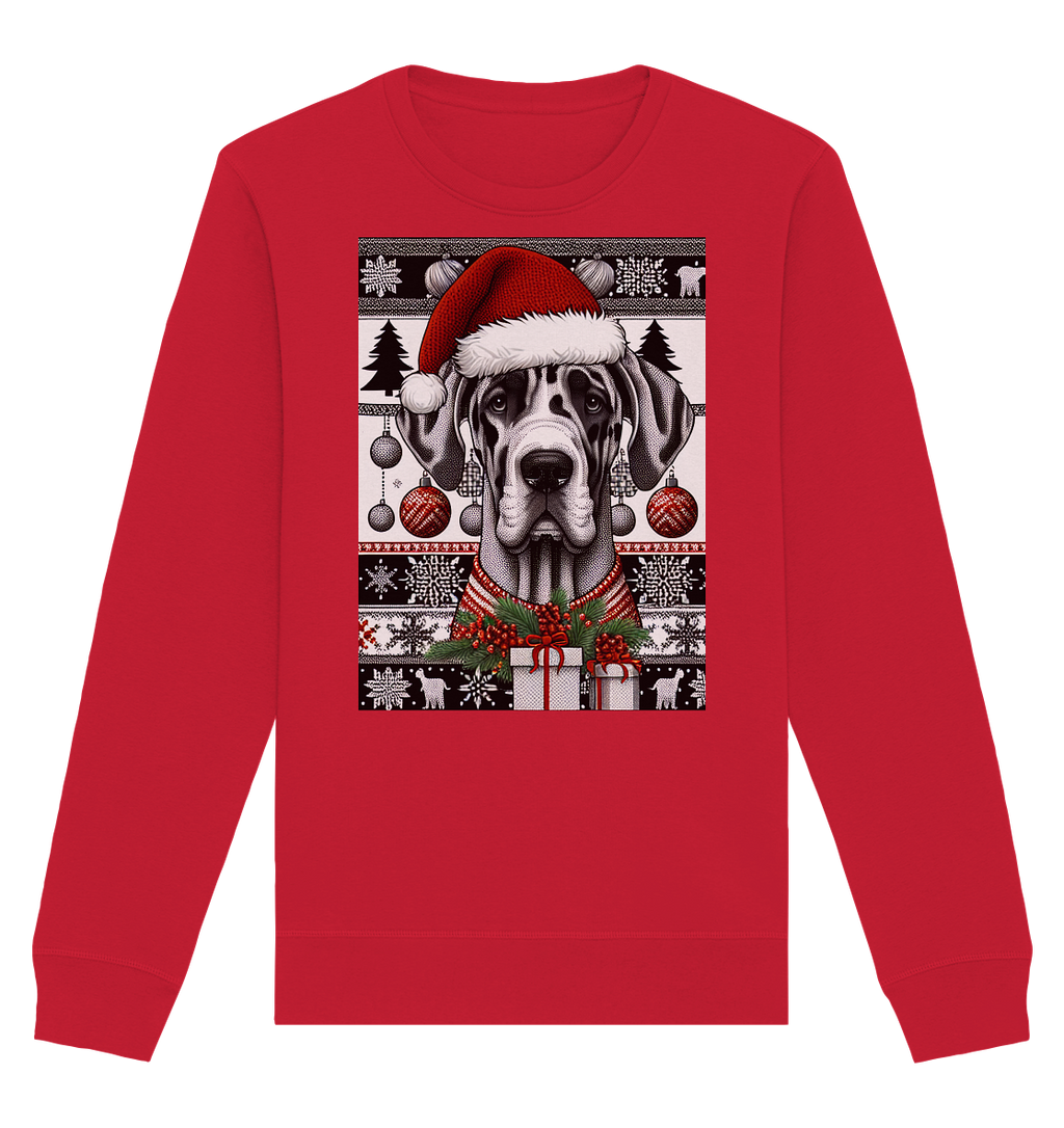 Ugly Christmas Weihnachten Dogge - Organic Basic Unisex Sweatshirt