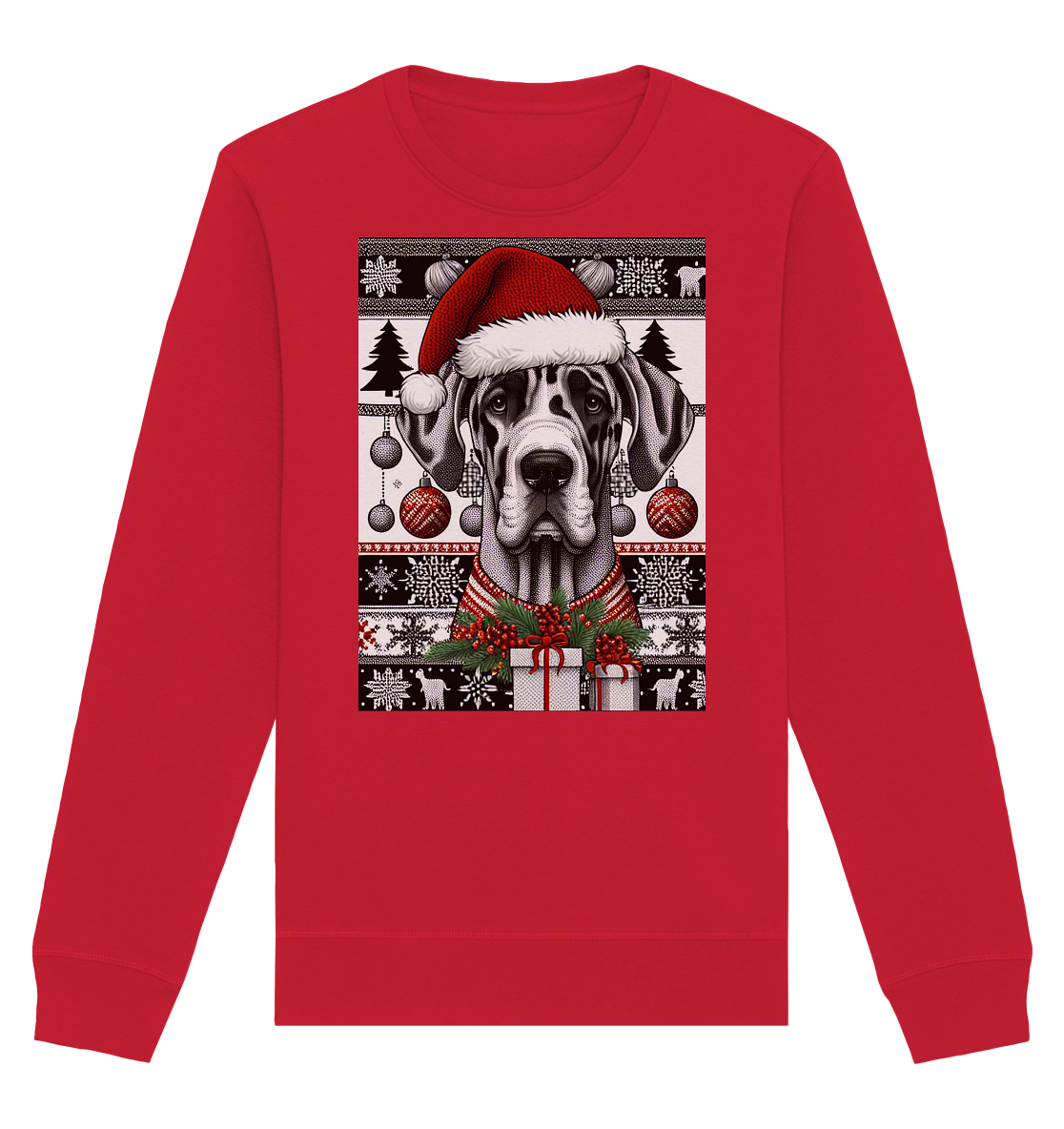 Ugly Christmas Weihnachten Dogge - Organic Basic Unisex Sweatshirt