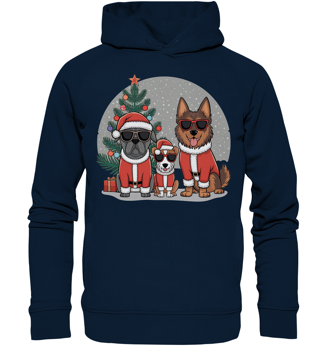 Ugly Christmas Weihnachts Hunde  - Organic Fashion Hoodie