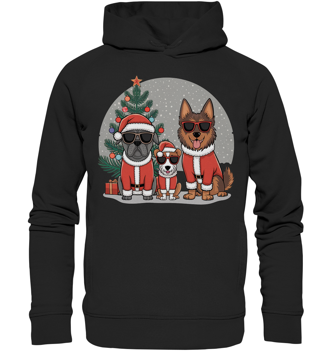 Ugly Christmas Weihnachts Hunde  - Organic Fashion Hoodie