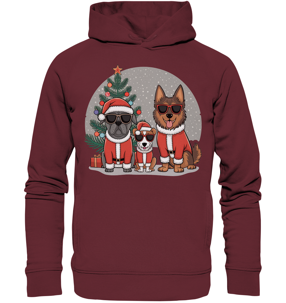 Ugly Christmas Weihnachts Hunde  - Organic Fashion Hoodie