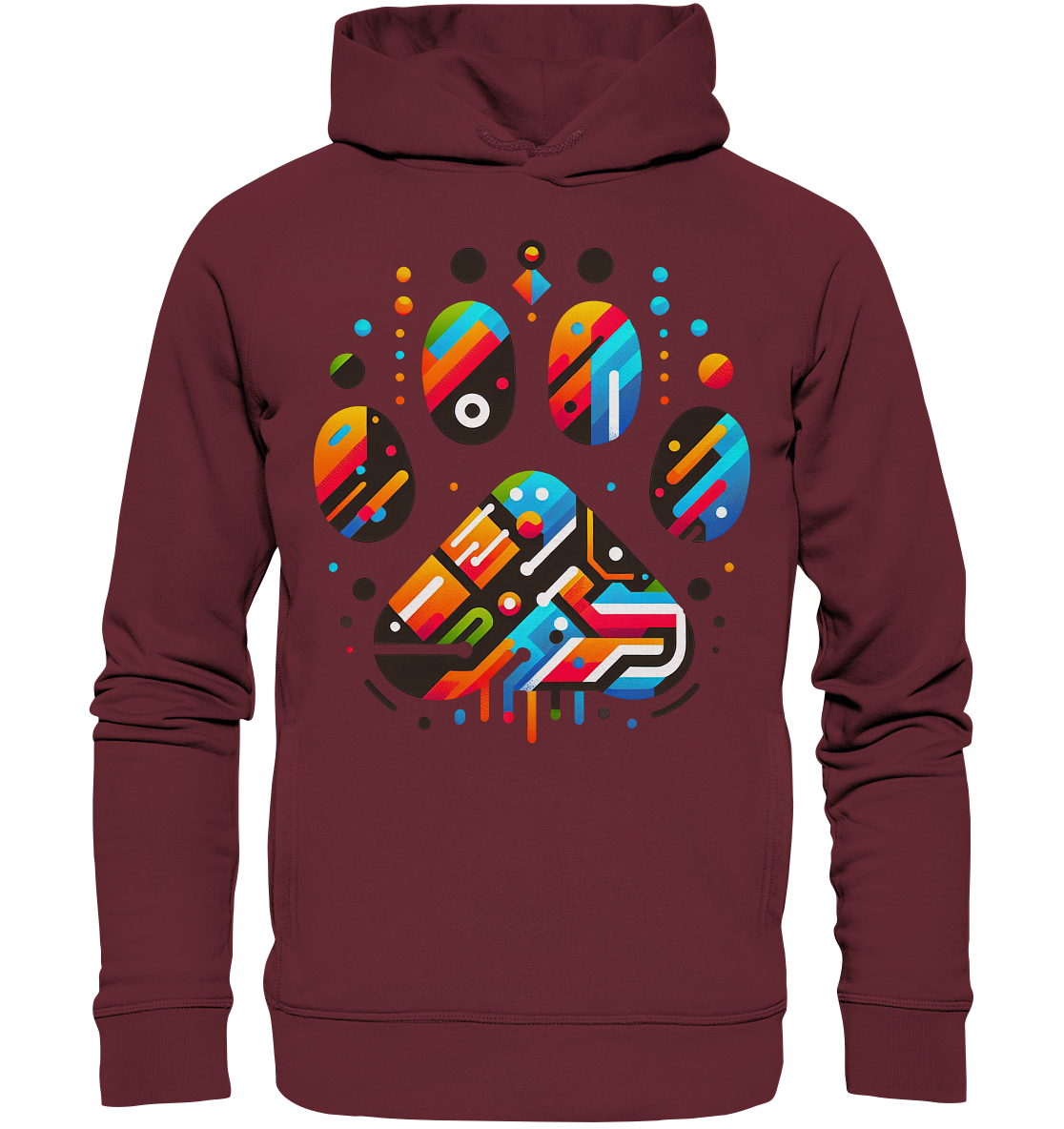 Y2K Technisch Design Pfote  - Organic Fashion Hoodie