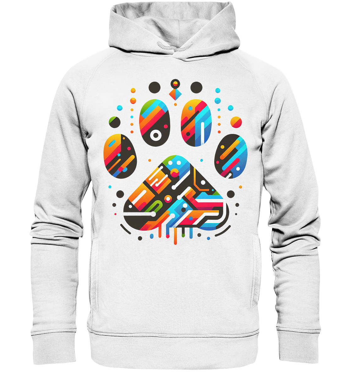 Y2K Technisch Design Pfote  - Organic Fashion Hoodie