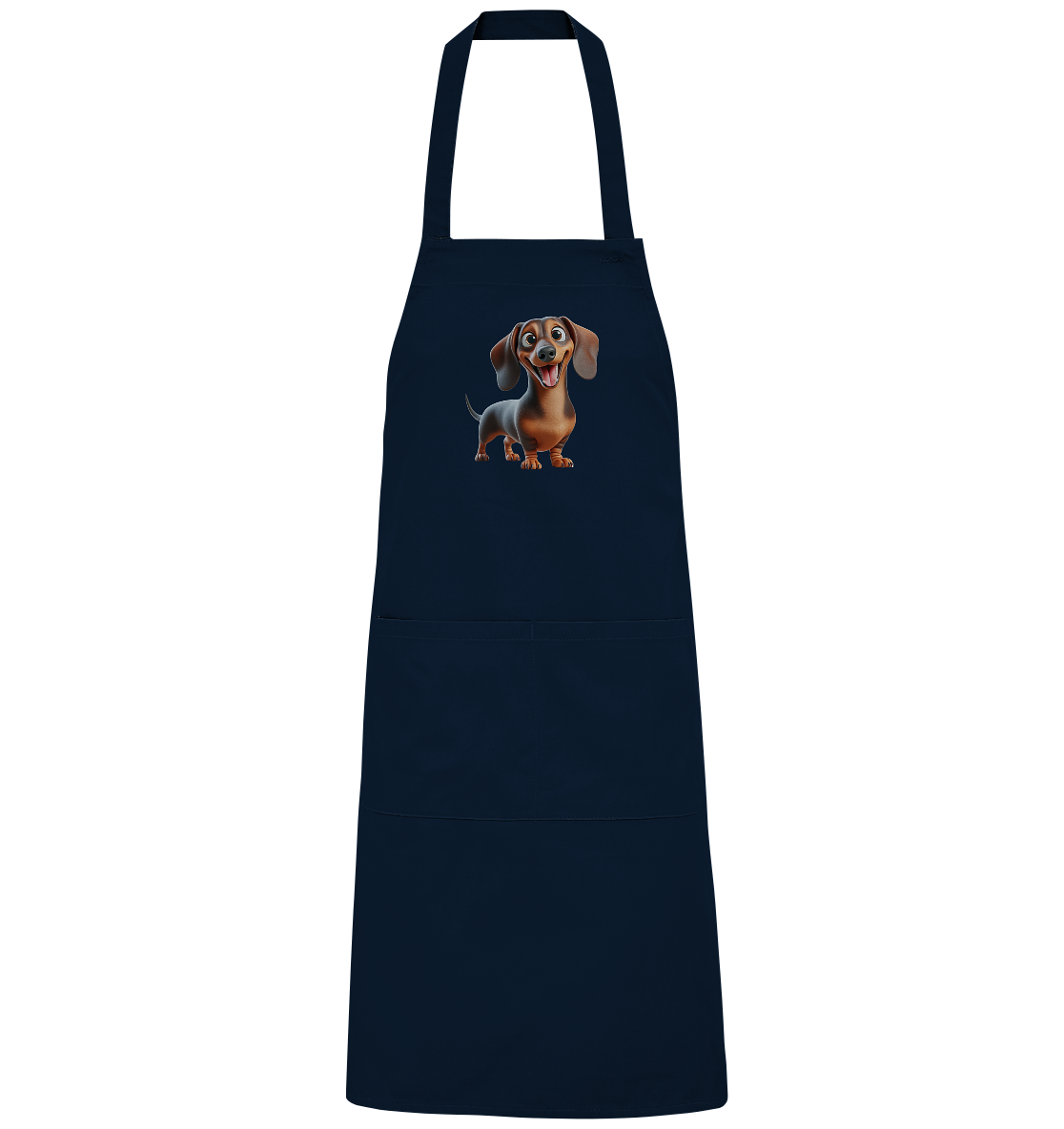 Happy Dackel Cartoon - personalisierbar - Organic Grillschürze