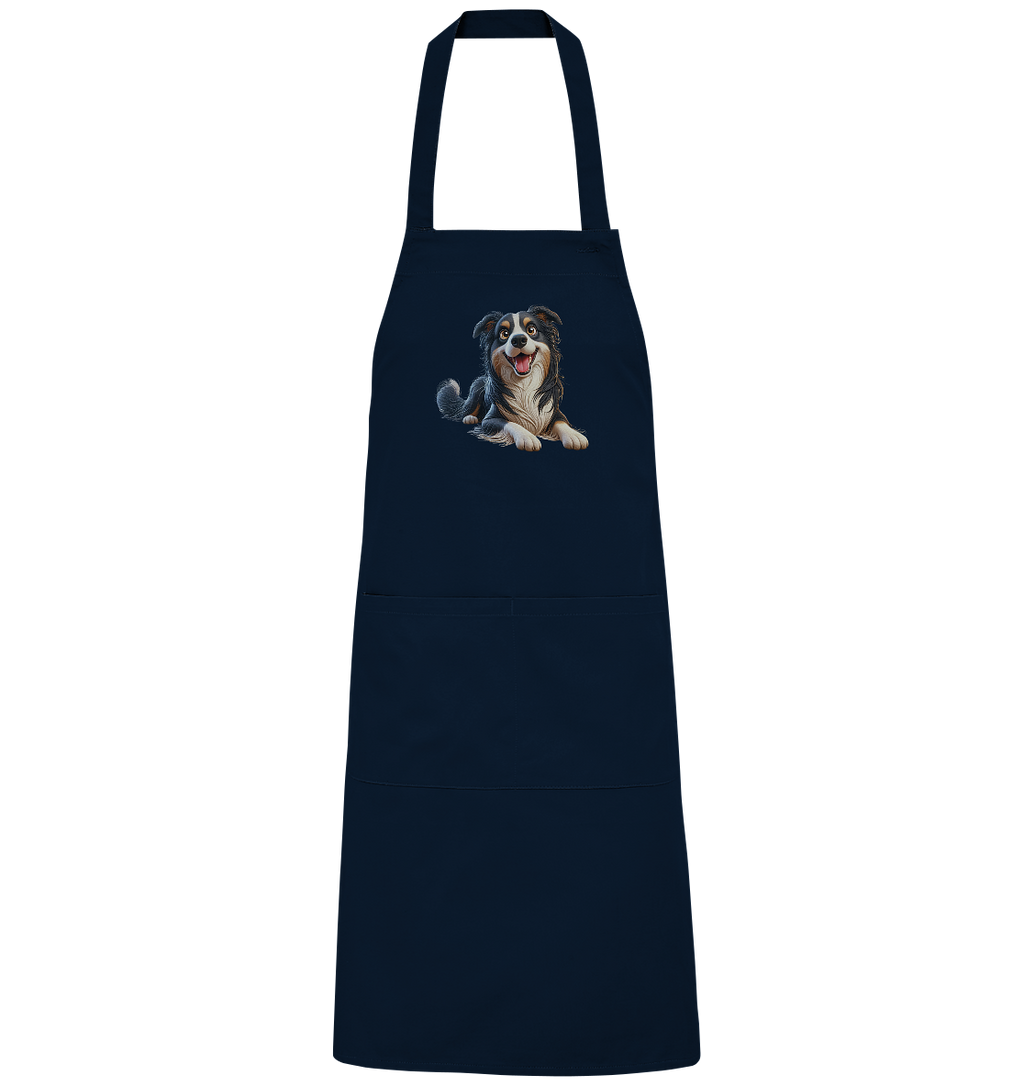 Border Collie Cartoon - personalisierbar - Organic Grillschürze