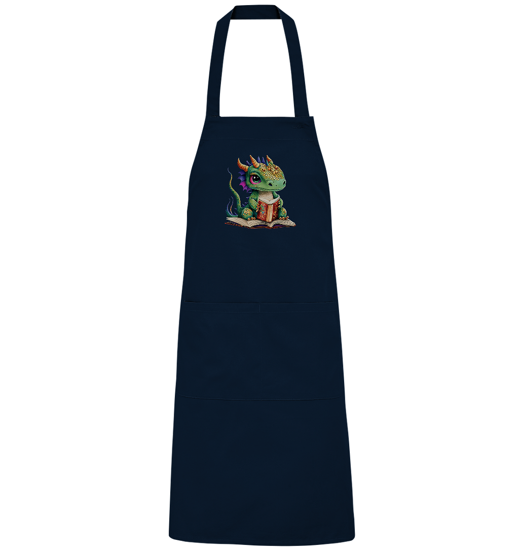Kleiner lesender Drache -personalisierbar - Organic Grillschürze