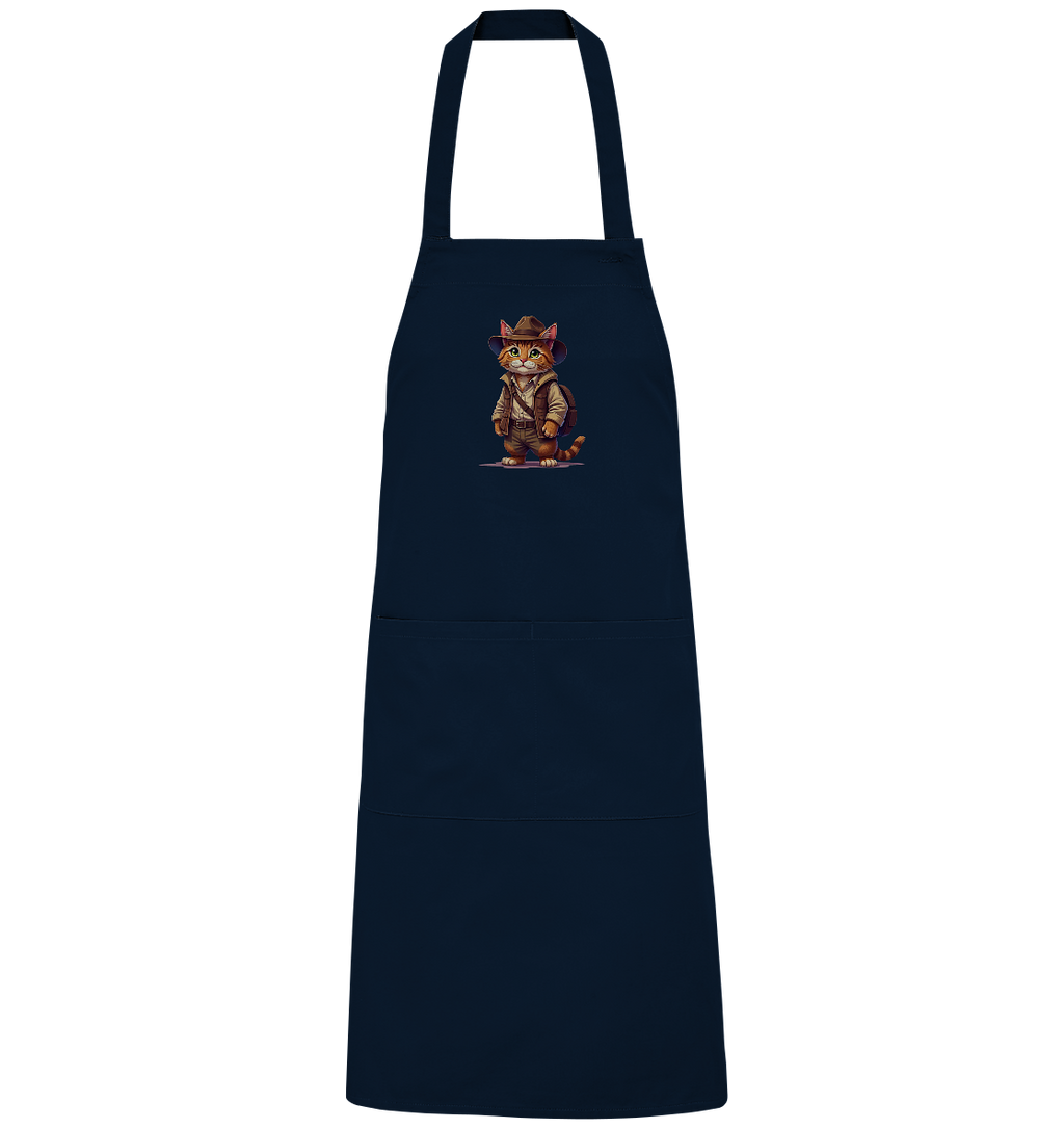 Abenteurer Katze Cartoon  - personalisierbar - Organic Grillschürze