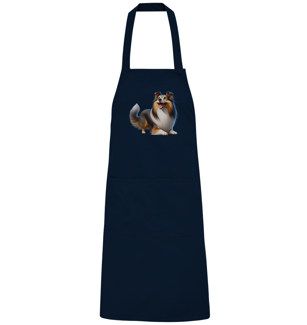 Shetland Sheepdog cartoon personalisierbar - Organic Grillschürze