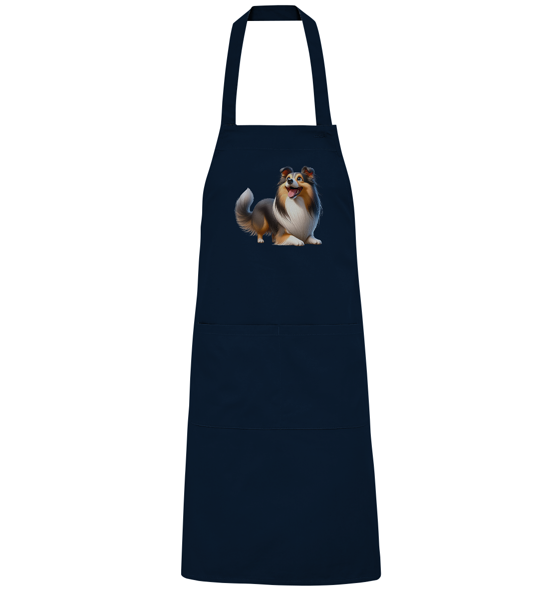 Shetland Sheepdog cartoon personalisierbar - Organic Grillschürze