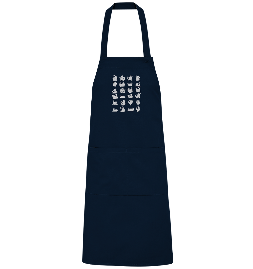 Katzen Yoga / Cat Yoga Fun - personalisierbar - Organic Grillschürze