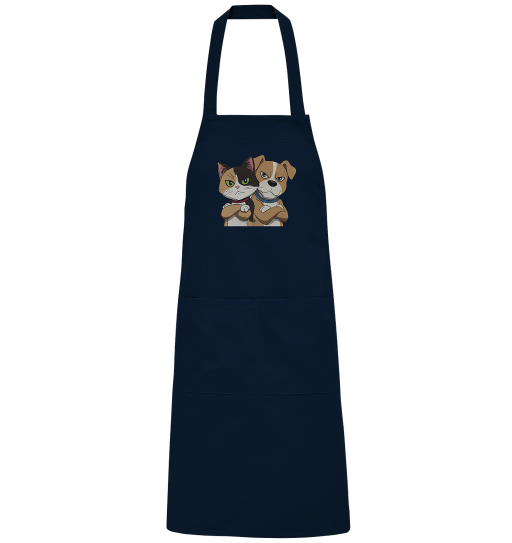 Hund und Katze grumpy - personalisierbar - Organic Grillschürze