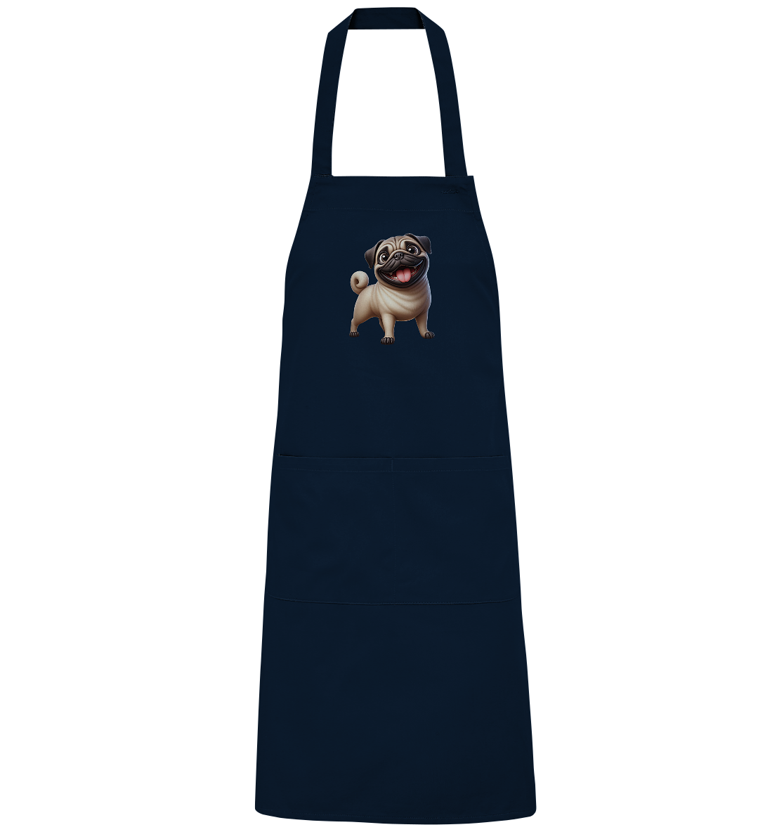 Mops Cartoon - personalisierbar - Organic Grillschürze