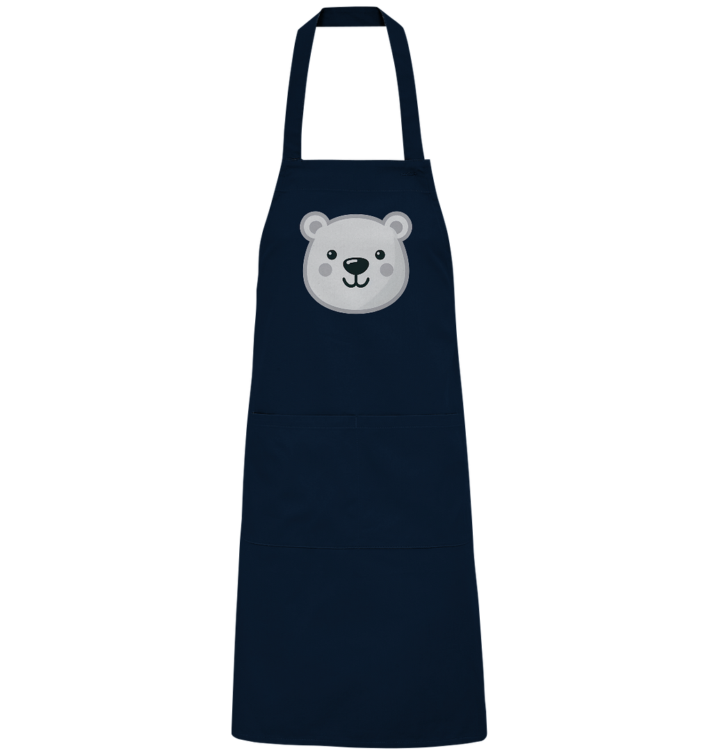 Fröhliche Eisbär Gesicht  - personalisierbar - Organic Grillschürze