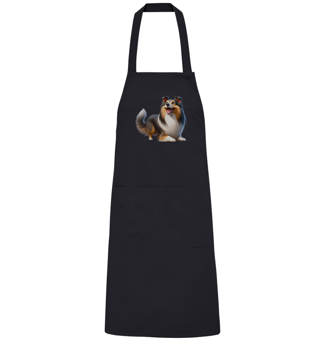 Shetland Sheepdog cartoon personalisierbar - Organic Grillschürze