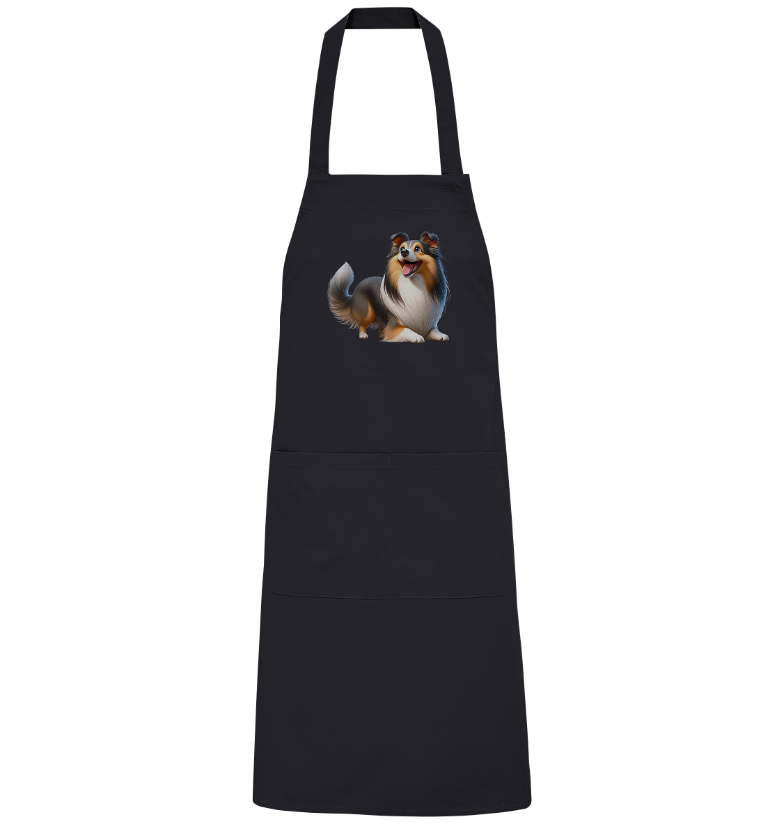 Shetland Sheepdog cartoon personalisierbar - Organic Grillschürze