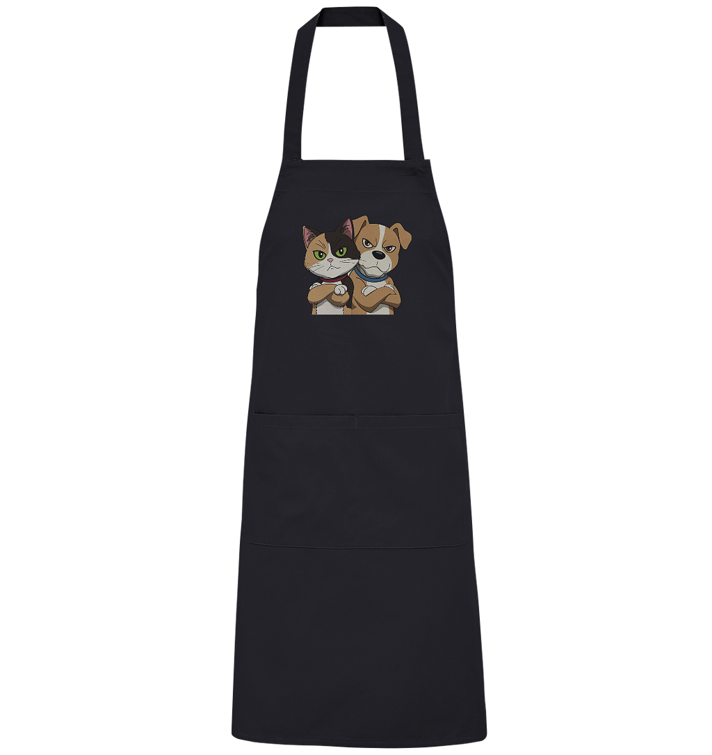 Hund und Katze grumpy - personalisierbar - Organic Grillschürze