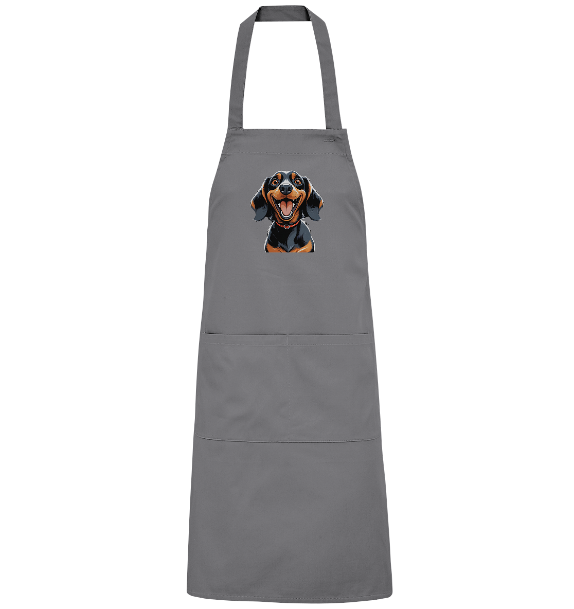 Happy Dackel Cartoon - Organic Grillschürze