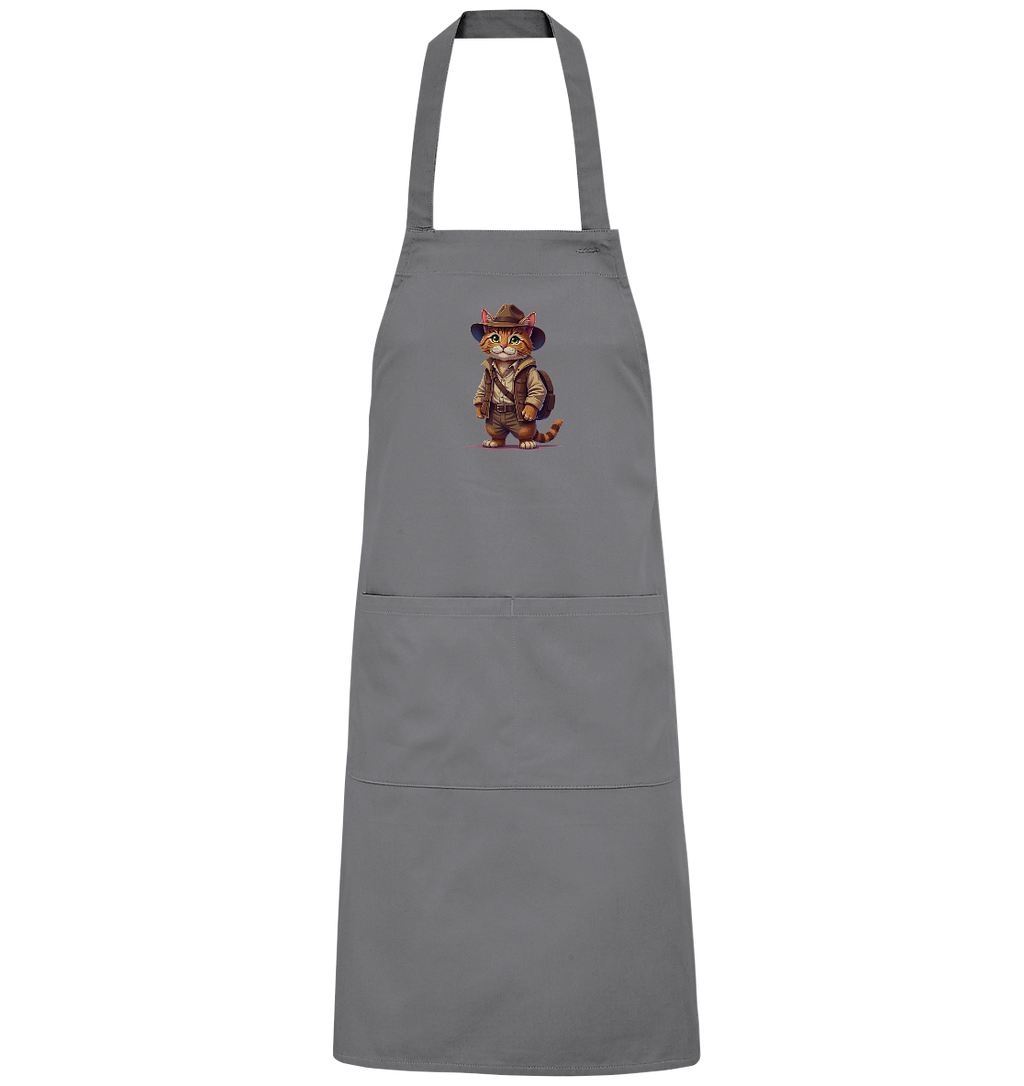Abenteurer Katze Cartoon  - personalisierbar - Organic Grillschürze