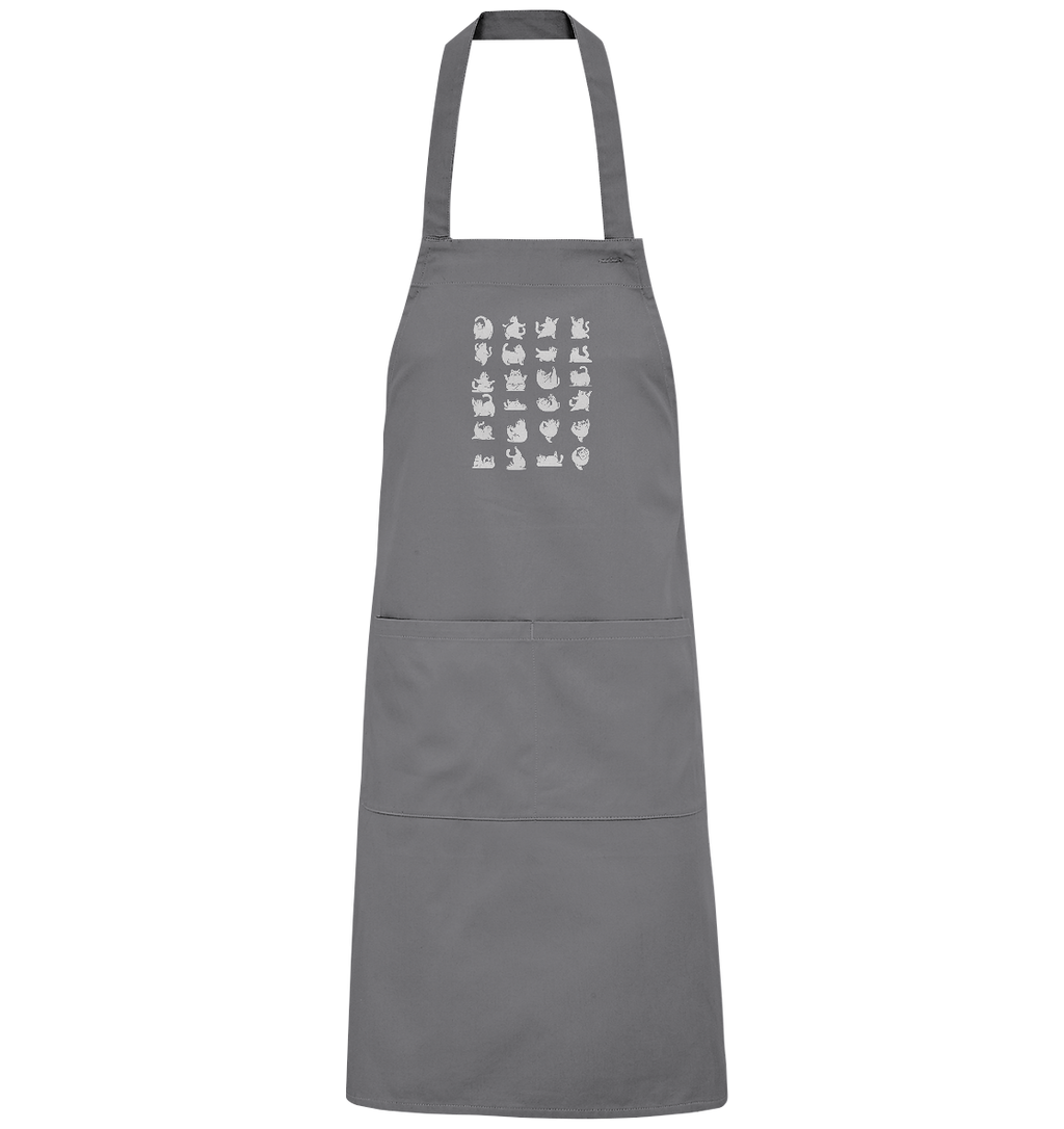 Katzen Yoga / Cat Yoga Fun - personalisierbar - Organic Grillschürze