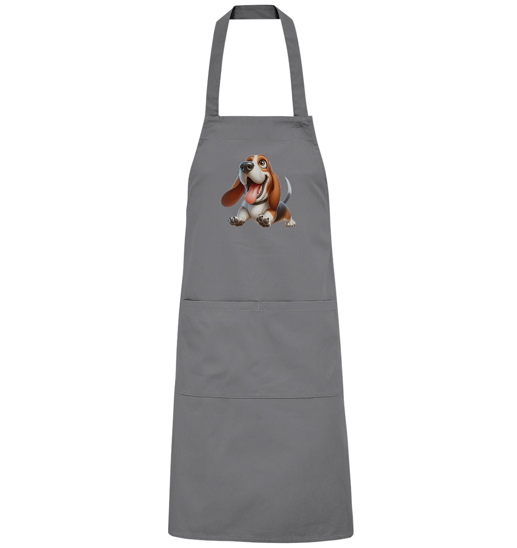 Basset Hound Cartoon personalisierbar - Organic Grillschürze