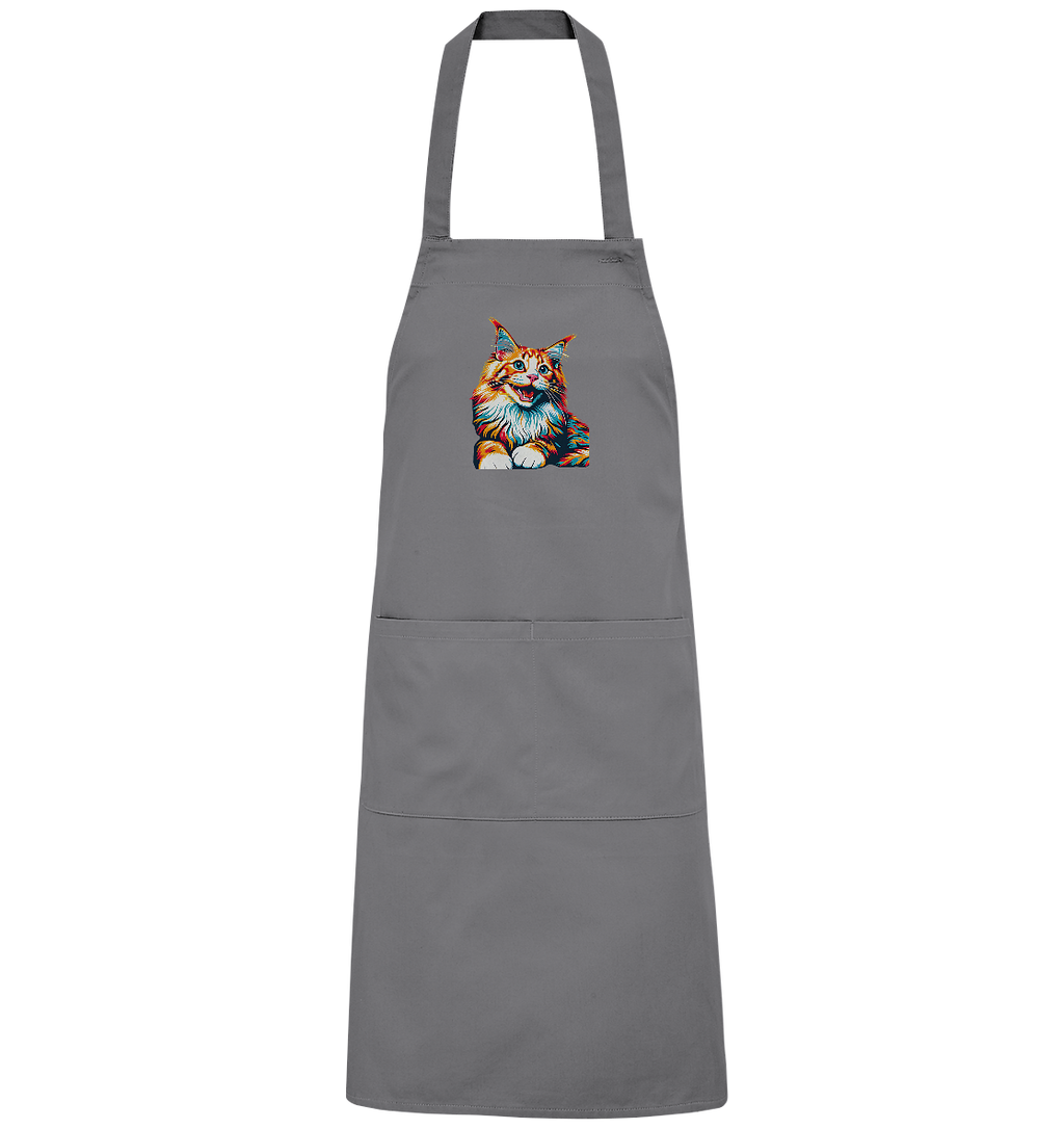 Maine Coon Katze Pop Art - personalisierbar - Organic Grillschürze