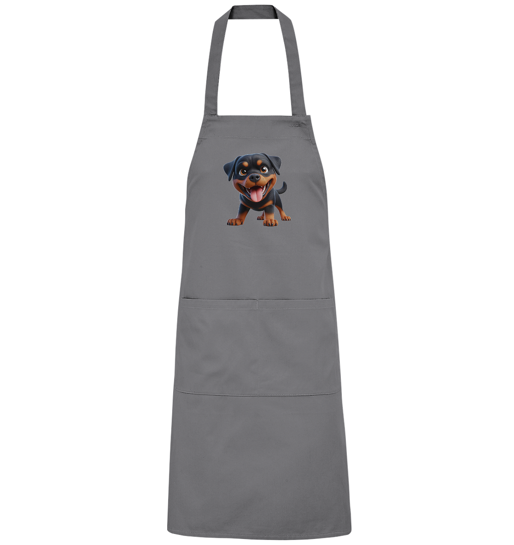Rottweiler Cartoon Hund - personalisierbar - Organic Grillschürze