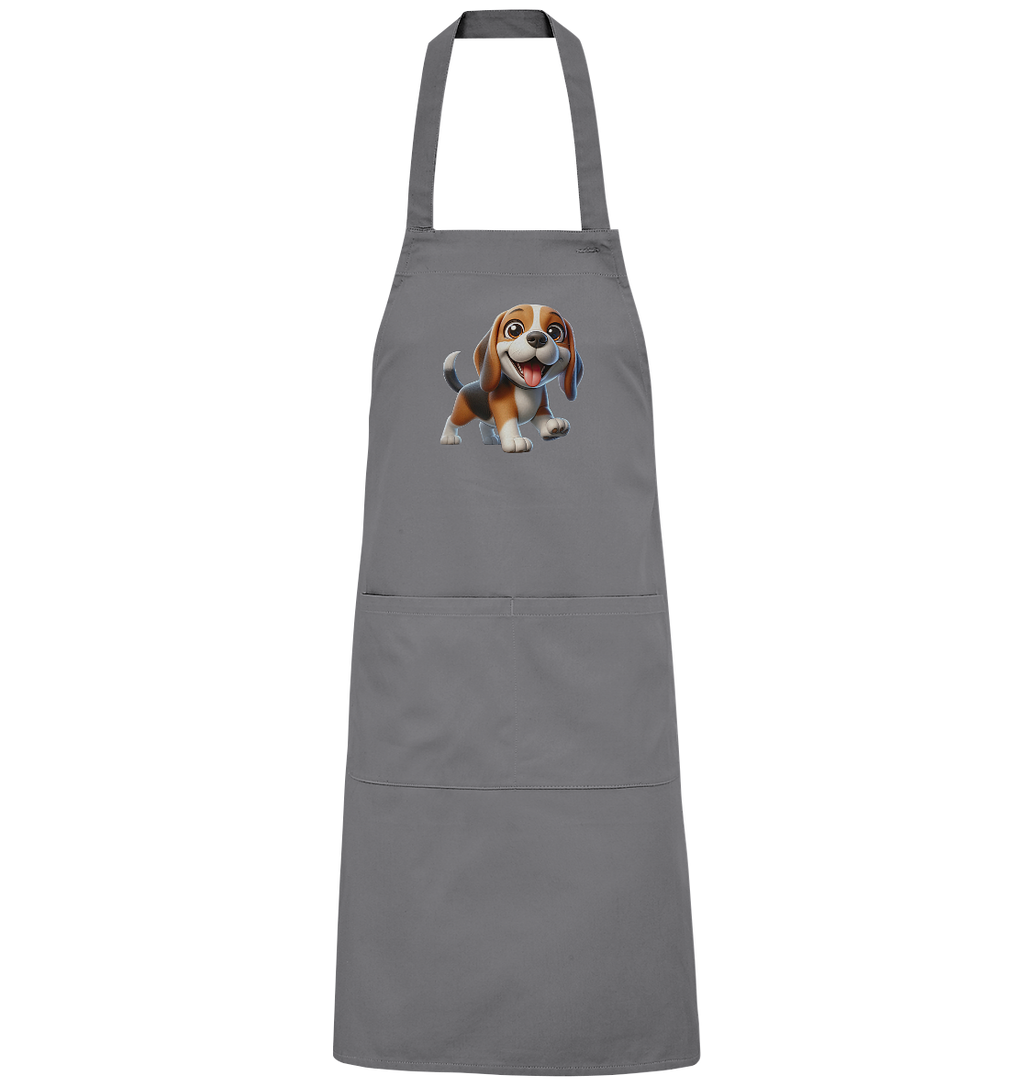 Beagle Cartoon Hund personalisierbar - Organic Grillschürze