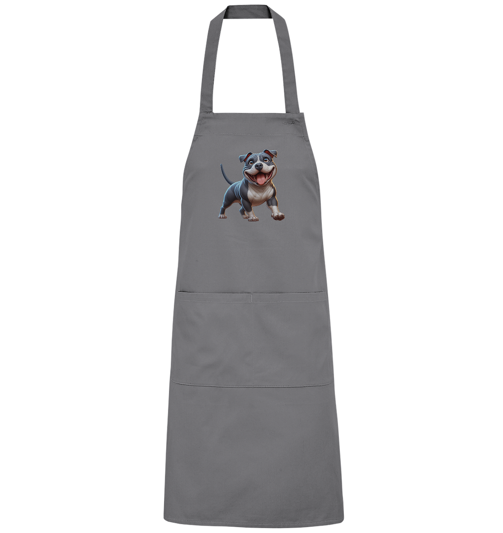 Pittbull Cartoon Hund personalisierbar - Organic Grillschürze