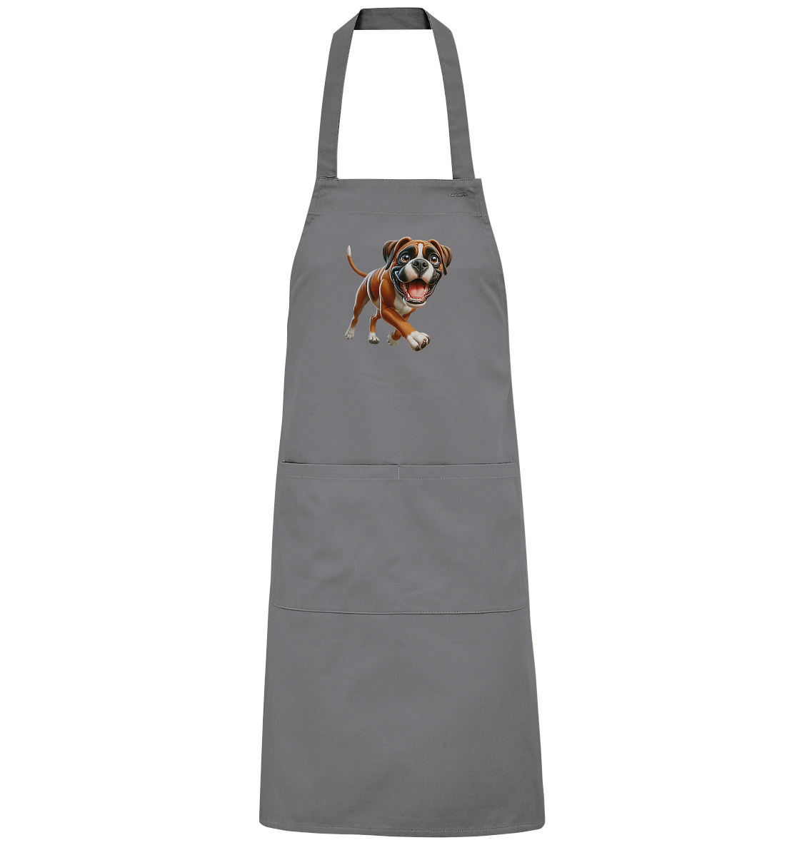 Boxer Cartoon Hund personalisierbar - Organic Grillschürze