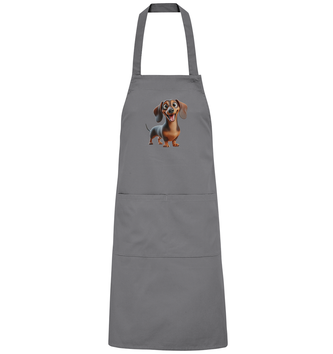 Happy Dackel Cartoon - personalisierbar - Organic Grillschürze