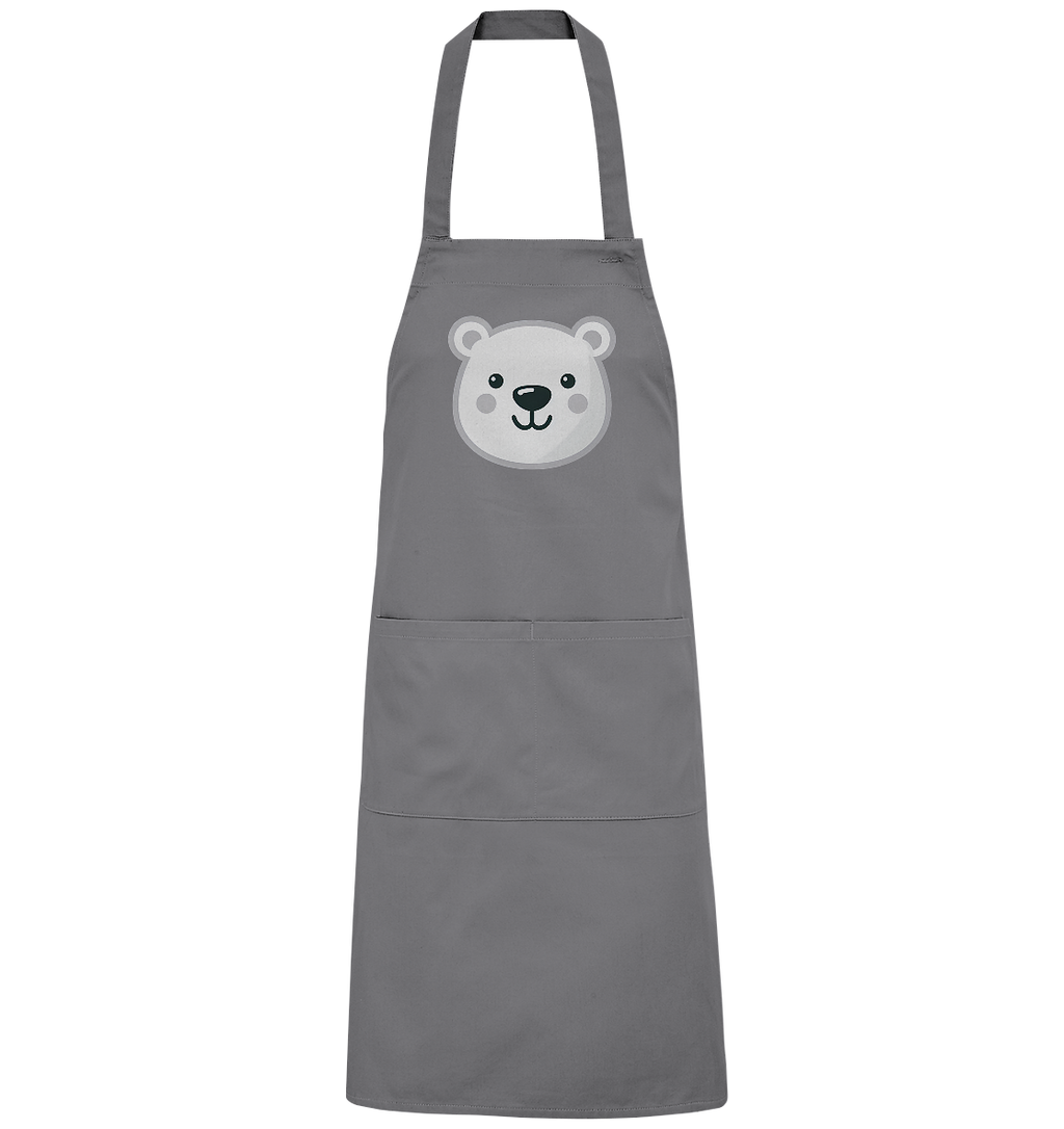 Fröhliche Eisbär Gesicht  - personalisierbar - Organic Grillschürze