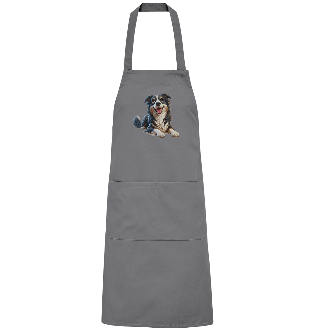 Border Collie Cartoon - personalisierbar - Organic Grillschürze