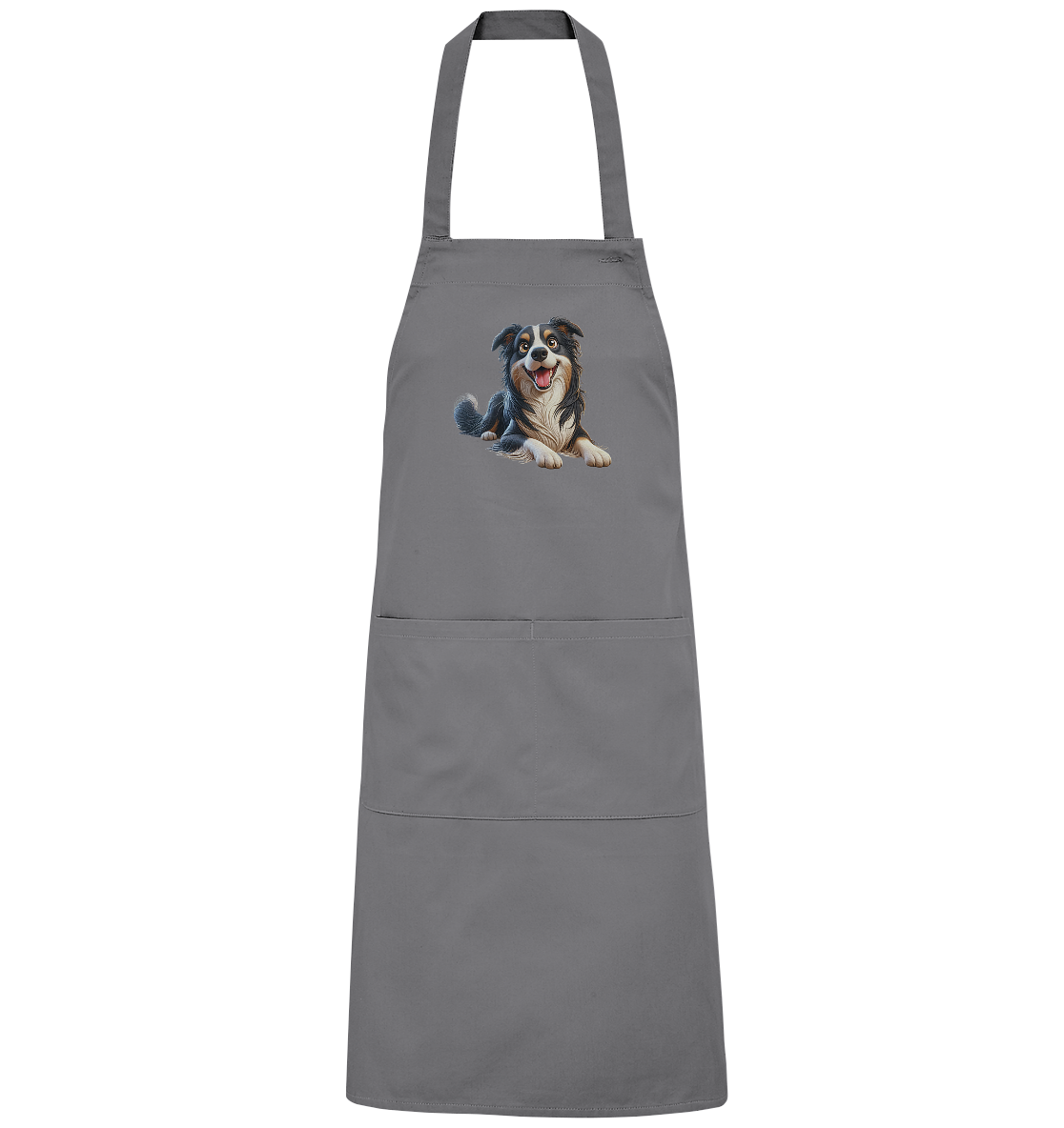 Border Collie Cartoon - personalisierbar - Organic Grillschürze