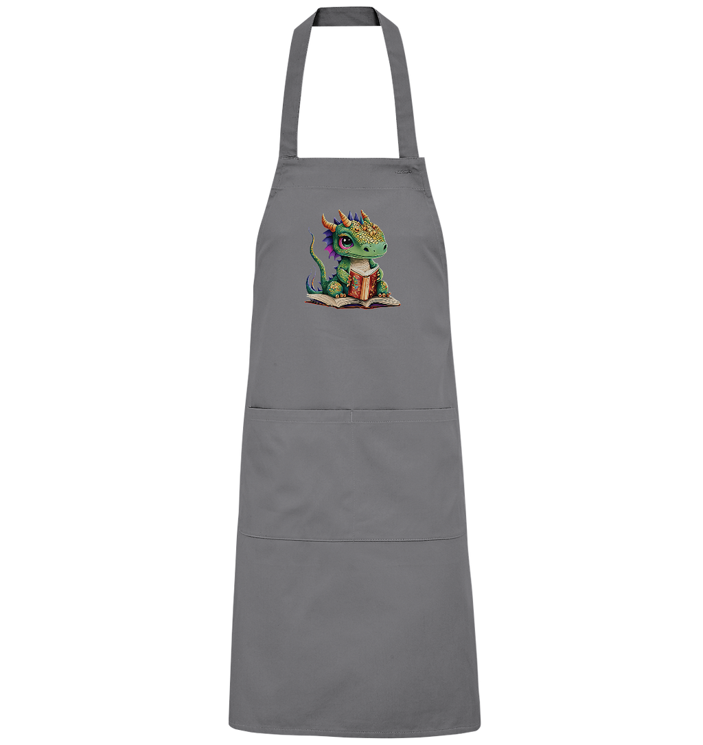 Kleiner lesender Drache -personalisierbar - Organic Grillschürze