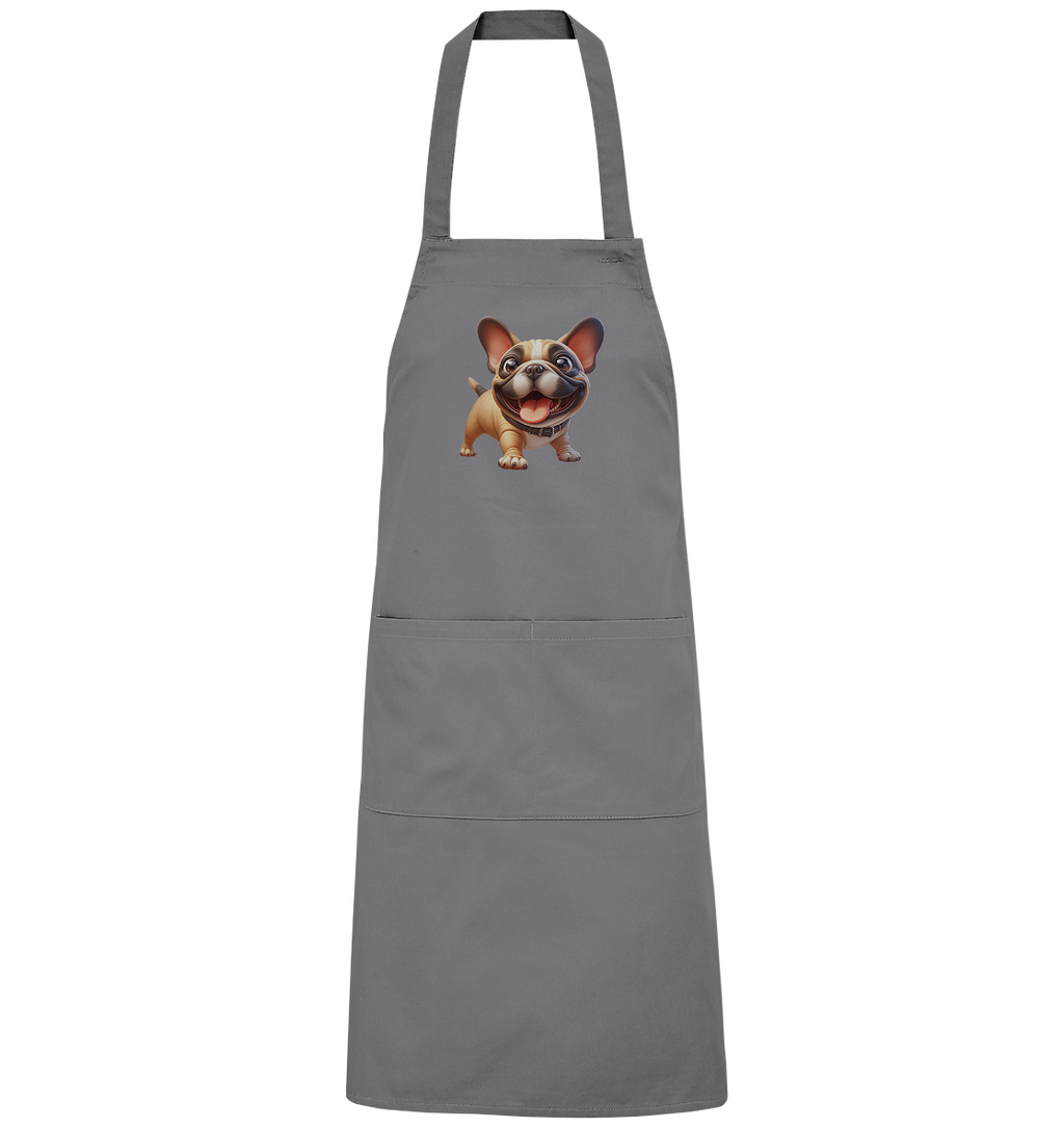 Französische Bulldogge Cartoon personalisierbar - Organic Grillschürze