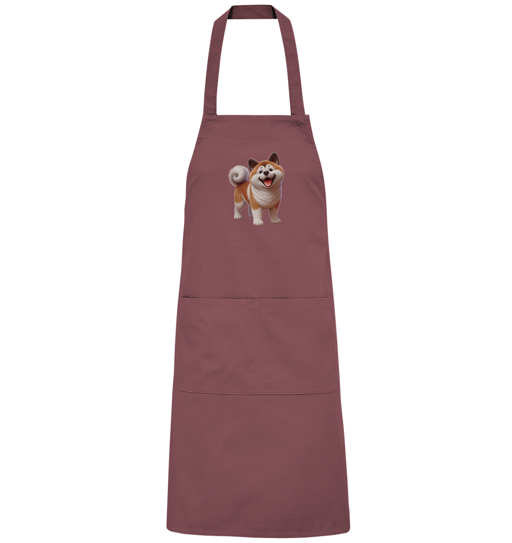Akita Cartoon Hund personalisierbar - Organic Grillschürze