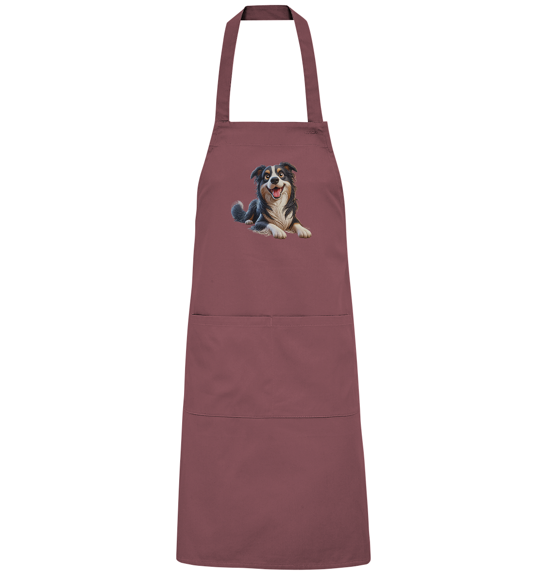 Border Collie Cartoon - personalisierbar - Organic Grillschürze