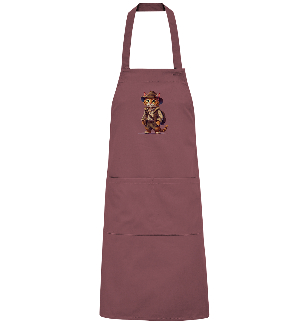 Abenteurer Katze Cartoon  - personalisierbar - Organic Grillschürze