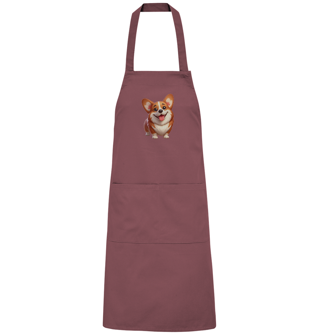 Corgi Hund Cartoon personalisierbar - Organic Grillschürze