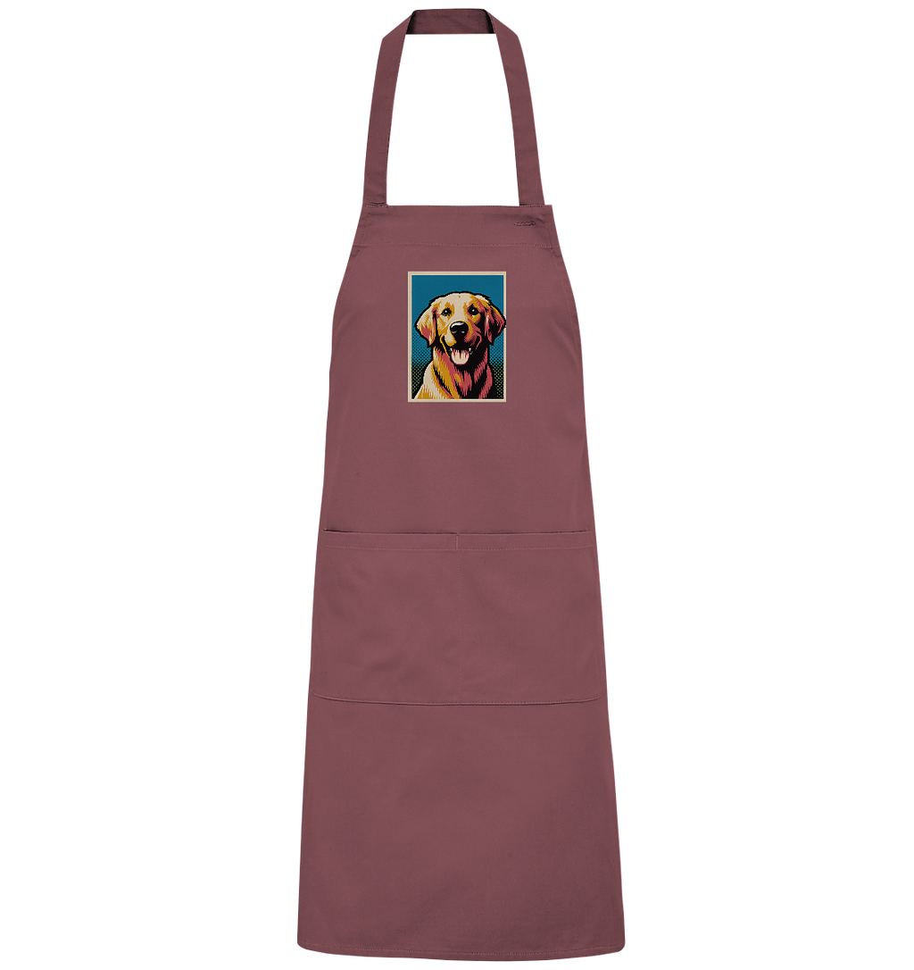Golden Retriever Pop Art - personalisierbar - Organic Grillschürze