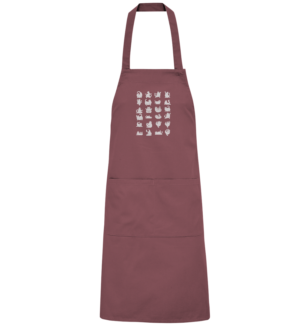 Katzen Yoga / Cat Yoga Fun - personalisierbar - Organic Grillschürze
