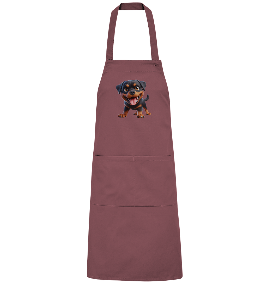 Rottweiler Cartoon Hund - personalisierbar - Organic Grillschürze