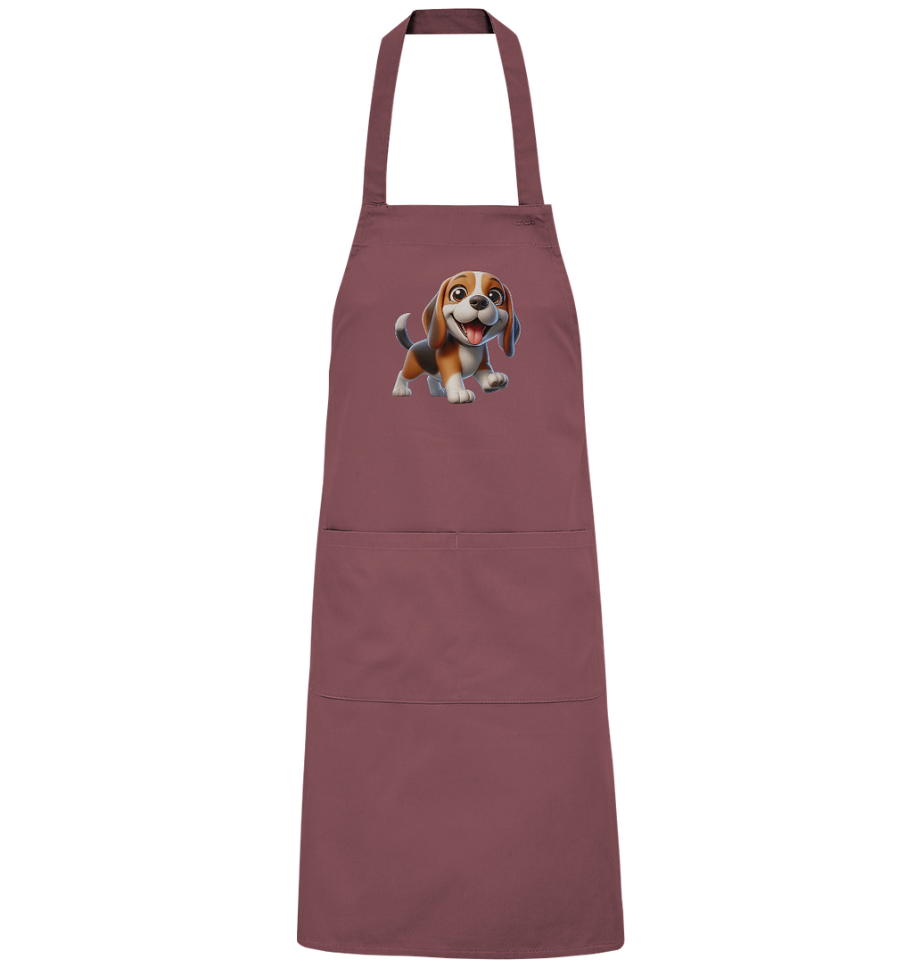 Beagle Cartoon Hund personalisierbar - Organic Grillschürze