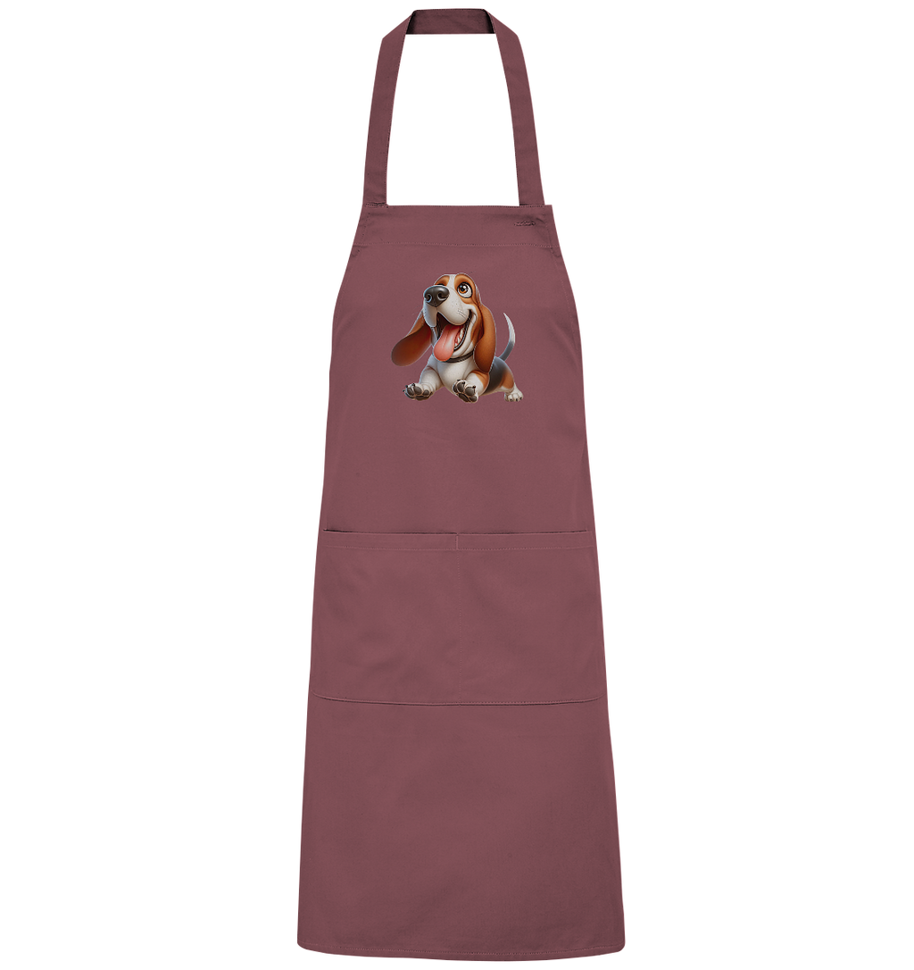 Basset Hound Cartoon personalisierbar - Organic Grillschürze