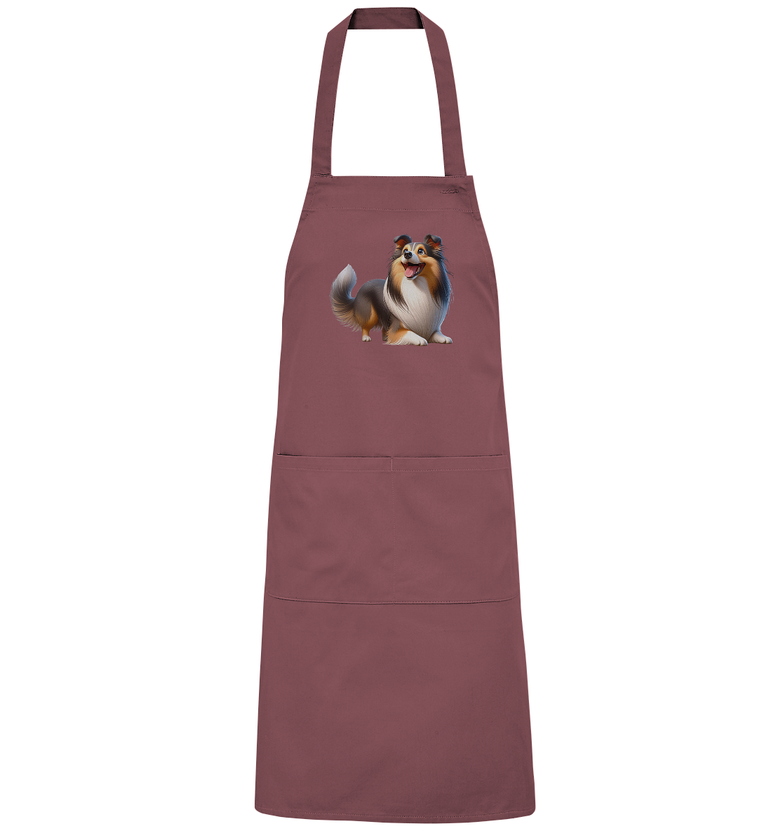 Shetland Sheepdog cartoon personalisierbar - Organic Grillschürze