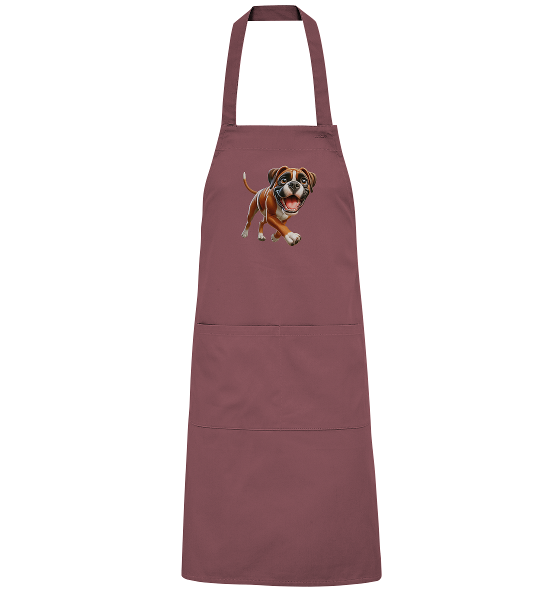 Boxer Cartoon Hund personalisierbar - Organic Grillschürze