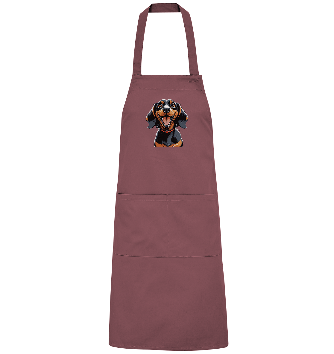 Happy Dackel Cartoon - Organic Grillschürze