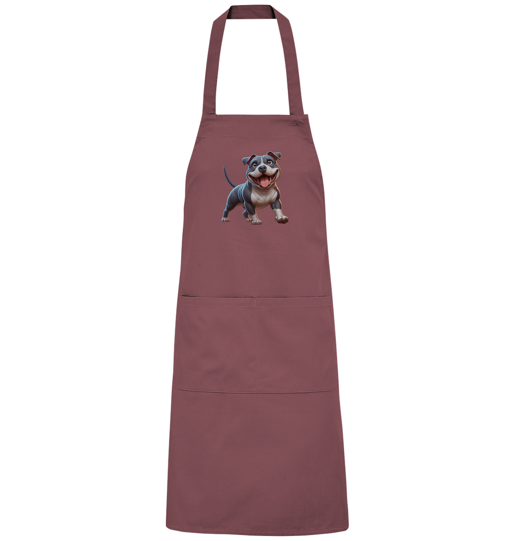 Pittbull Cartoon Hund personalisierbar - Organic Grillschürze